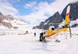 Photo of helicopter on glacier copy